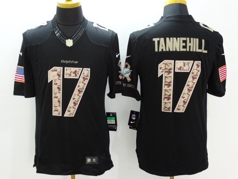 Men's Miami Dolphins Ryan Tannehill #17 Black Jersey